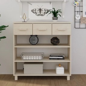 vidaXL Mesa consola HAMAR 90x35x90 cm pinho maciço castanho-mel