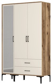 Guarda-Roupa Kumsal RT – Nogueira &amp; Creme – 120x47,5x201,4 cm