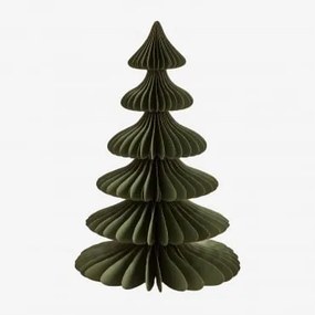 Árvore De Natal Em Papel Navira ↑45 Cm & Verde Pesto Com Borda Dourada - Sklum