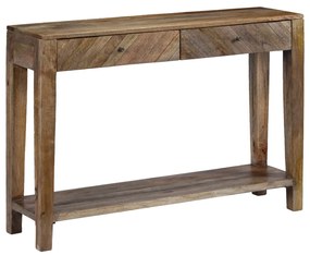 vidaXL Mesa consola em madeira de mangueira maciça 118x30x80 cm