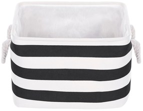Conjunto de 3 cestos em tecido de poliéster preto e branco DARQAB Beliani