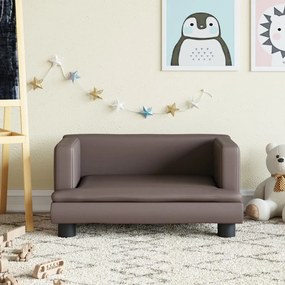vidaXL Sofá infantil 60x40x30 cm couro artificial castanho
