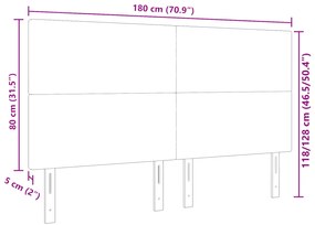 Cabeceira vidaXL Design Simples Verde Claro Cinza 180 cm em Tecido Vel