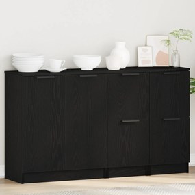Buffets 3 pcs Madeira de carvalho preta