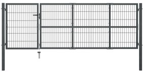 Portão de jardim com postes 350x100 cm aço antracite