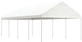 Gazebo com telhado 8,92x4,08x3,22 m polietileno branco