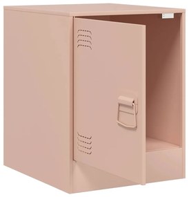 Mesas de cabeceira 2 pcs 34,5x39x44 cm aço rosa