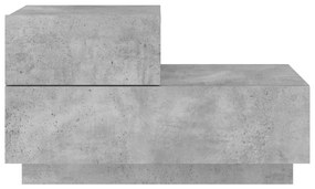 Mesa de cabeceira com luzes LED 70x36x40,5 cm cinzento-cimento