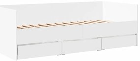 Sofá-cama com gavetas sem colchão 90x190 cm branco