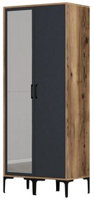 Guarda-Roupa Kumsal RS – Nogueira/Antracite – 80 cm x 47,5 cm x 201,4