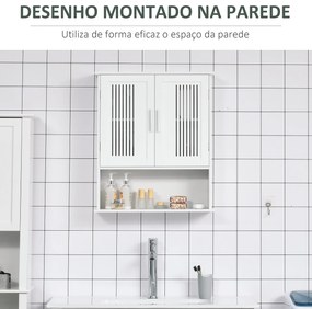 kleankin Armário de Parede para Casa de Banho Móvel Casa de Banho de P