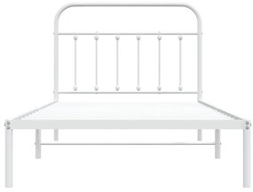 Estrutura de cama em metal com cabeceira 107x203 cm branco