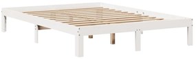 Estrutura de cama c/ cabeceira sem colchão 140x200 cm branco