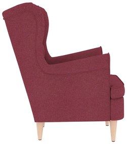 Cadeira com apoio de braços 74x84x100 cm tecido vermelho tinto