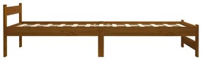 Estrutura de cama 100x200 cm madeira pinho maciço castanho mel