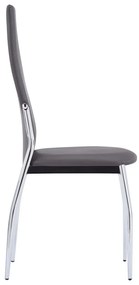 Cadeiras de jantar 4 pcs couro artificial cinzento