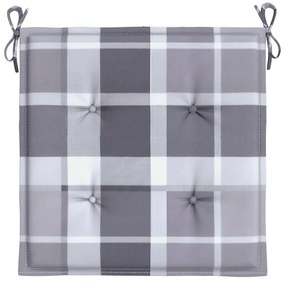 Almofadões cadeiras jardim 2pcs tecido oxford xadrez cinzento