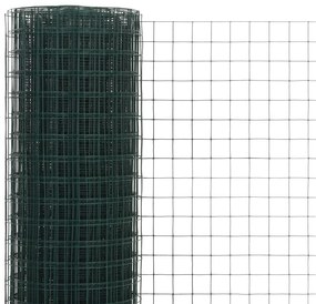 Cerca arame galinheiro 10x0,5 m aço c/ revestimento PVC verde