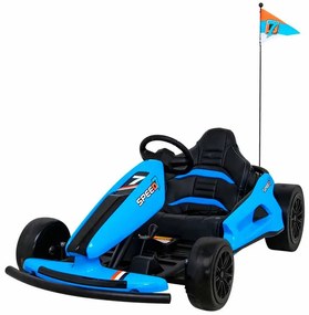 Kart elétrico para Crianças 24V SPEED 7 DRIFT KING Rodas Frente EVA, Rodas Atras Plastico, Assento de couro Azul