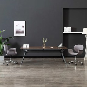 vidaXL Cadeiras de jantar giratórias 2 pcs tecido cinzento