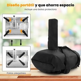 Forno de pizza portátil com pedra para pizza de 30 cm Fogão de pizza multiusos a pellets, carvão de madeira 75 x 42 x 70 cm