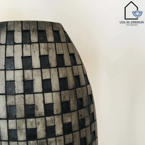 Jarras Decorativas Quadrados Preto&amp;Cinza - 48 centímetros
