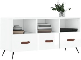 Móvel para TV 102x36x50 cm derivados madeira branco brilhante