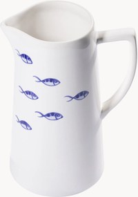 Jarro de água artesanal Blauer Fischschwarm, 1,2 L