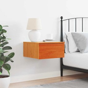 Mesa de Cabeceira Montada na Parede com gaveta Castanho-mel