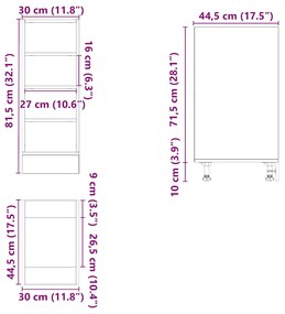 Armário inferior branco 30x44,5x81,5 cm madeira reconstruída