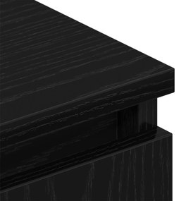 Estante de TV vidaXL com perna de madeira Preto Carvalho 102x35x50 cm