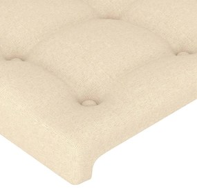 Cabeceira de cama c/ luzes LED tecido 100x5x78/88 cm cor creme