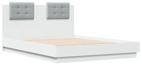 Estrutura cama c/ cabeceira 140x190 cm derivados madeira branco