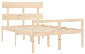 Cama para idosos com cabeceira 140x200 cm madeira maciça