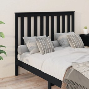 Cabeceira de cama 126x6x101 cm pinho maciço preto