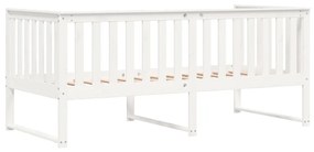 Sofá-cama 90x190 cm madeira de pinho maciça branco