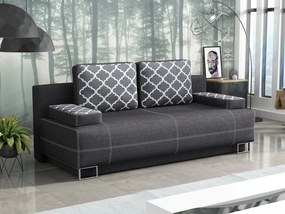 Sofá-cama Columbus 143, Número de lugares: 4, Disponível, Cinzento escuro, 90x200x90cm, 80 kg, Pernas: Metal, Madeira: Pinho