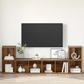 Conjunto de móvel de TV 4 pcs Madeira Antiga 72 x 35 x 36.5 cm