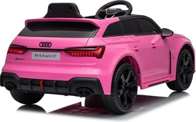 Carro elétrico para Crianças 12V 4x4 Audi RS6 Avant GT Rodas de espuma EVA, Assento Couro ecológico Rosa