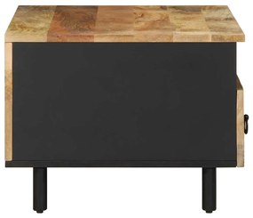 Mesa de centro 80x54x40cm madeira mangueira áspera maciça preto