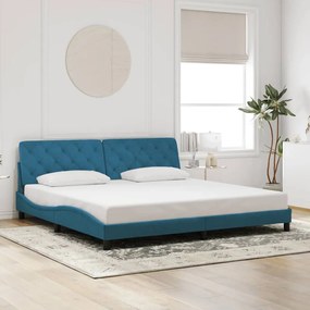 vidaXL Estrutura de cama c/ cabeceira 200x200 cm veludo azul