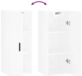 Armário de parede 34,5x34x90 cm branco brilhante