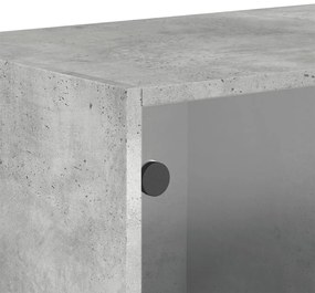 Armário parede c/ porta vidro 2 pcs 68,5x37x35 cm cinza cimento