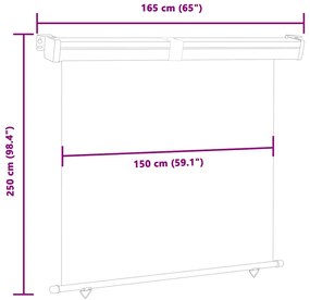 Toldo lateral para varanda 165x250 cm azul
