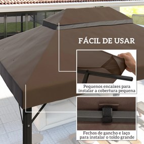Toldo de Substituição para Pérgola 4x3 m Toldo para Pérgola com Teto D