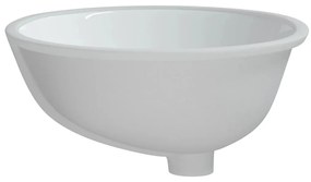 Lavatório casa de banho oval 47x39x21 cm cerâmica branco