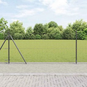 vidaXL Postes de cerca com placas de base 26 pcs Ø32mm 90cm Aço galvanizado