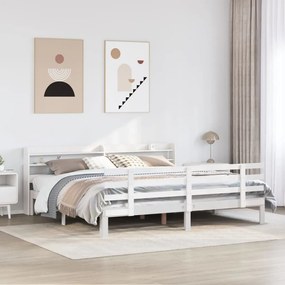 Estrutura de cama c/ cabeceira sem colchão 180x200 cm branco