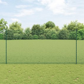 vidaXL Cerca de Arame Soldado com 5 Postes em U Verde 1,6x10 m Aço