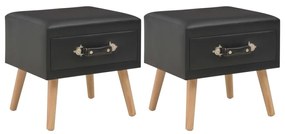 vidaXL Mesas-de-cabeceira 2 pcs 40x35x40 cm couro artificial preto